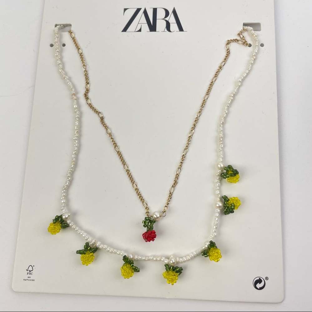 Zara Beaded Fruit Necklace NWT